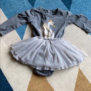 RockYourBaby one piece swan 12-18 month tulle